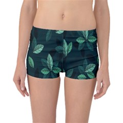 Leaves Pattern Boyleg Bikini Bottoms by artworkshop