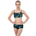 Leaves Pattern Layered Top Bikini Set View1