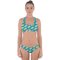 Pattern Aliens Cross Back Hipster Bikini Set by artworkshop