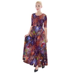 Fantasy Surreal Animals Psychedelic Pattern Half Sleeves Maxi Dress by danenraven