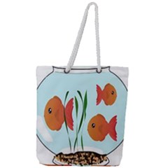 Fishbowl Fish Goldfish Water Full Print Rope Handle Tote (large) by artworkshop