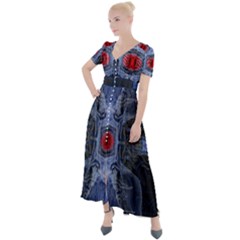 Art Robot Artificial Intelligence Technology Button Up Short Sleeve Maxi Dress by Ravend