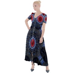 Art Robots Artificial Intelligence Technology Button Up Short Sleeve Maxi Dress by Ravend