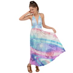 Polygons Bokeh Geometric Art Geometric Background Backless Maxi Beach Dress by Ravend