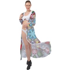 Geometric Symmetrical Symmetry Data Futuristic Maxi Chiffon Beach Wrap by Ravend