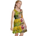 Rainbow Painted Nature Bigcat Kids  Sleeveless Tiered Mini Dress View3