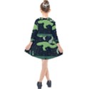 Ship Sea Monster Boat Island Night Pixel Kids  Quarter Sleeve Shirt Dress View2