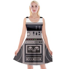 Cassette Recorder 80s Music Stereo Reversible Velvet Sleeveless Dress by Pakemis