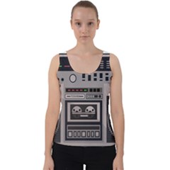 Cassette Recorder 80s Music Stereo Velvet Tank Top by Pakemis