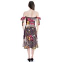 Astronaut Universe Planting Flowers Cosmos Jpg Shoulder Tie Bardot Midi Dress View2