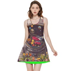 Astronaut Universe Planting Flowers Cosmos Jpg Inside Out Reversible Sleeveless Dress by Pakemis