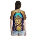 Flask Bottle Tree In A Bottle Perfume Design V-Neck Flutter Sleeve Top View2