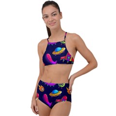 Space Pattern High Waist Tankini Set by Pakemis