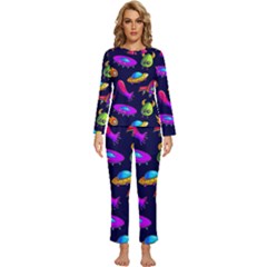 Space Pattern Womens  Long Sleeve Lightweight Pajamas Set by Pakemis