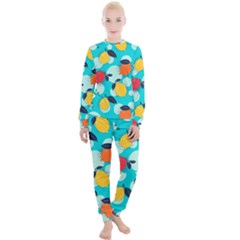 Pop Art Style Citrus Seamless Pattern Women s Lounge Set by Pakemis