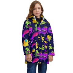 Space Patterns Kid s Hooded Longline Puffer Jacket by Pakemis