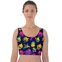 Space Patterns Velvet Crop Top by Pakemis