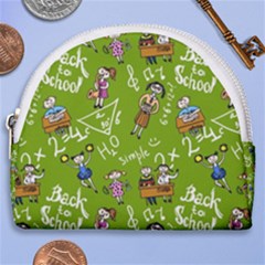 Seamless Pattern With Kids Horseshoe Style Canvas Pouch by Pakemis