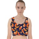 Space Patterns Pattern Velvet Racer Back Crop Top View1