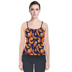 Space Patterns Pattern Velvet Spaghetti Strap Top by Pakemis