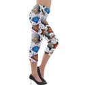 Full Color Flash Tattoo Patterns Lightweight Velour Capri Leggings  View4