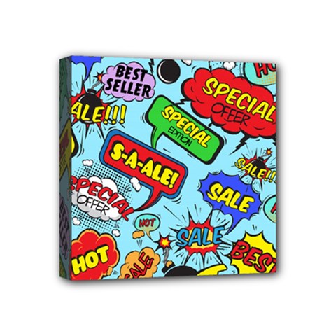 Comic Bubbles Seamless Pattern Mini Canvas 4  X 4  (stretched) by Pakemis