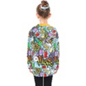 Graffiti Characters Seamless Patterns Kids  Double Breasted Button Coat View2