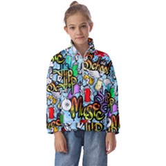 Graffiti Characters Seamless Patterns Kids  Half Zip Hoodie by Pakemis