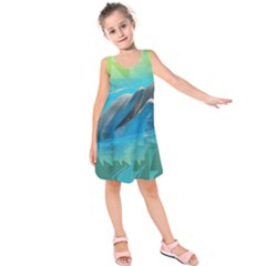 Beautiful Dolphins Kids  Sleeveless Dress by Sparkle