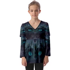 Vampire s Kids  V Neck Casual Top by Sparkle