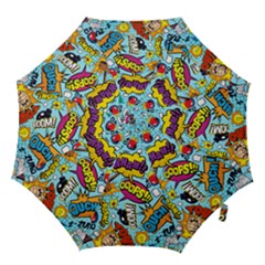 Comic Elements Colorful Seamless Pattern Hook Handle Umbrellas (large) by Pakemis