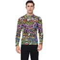 Graffiti Word Seamless Pattern Men s Long Sleeve Rash Guard View1