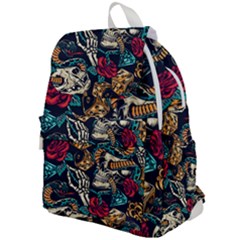 Vintage Art Tattoos Colorful Seamless Pattern Top Flap Backpack by Pakemis