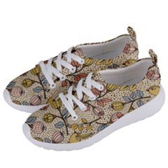 Seamless Pattern With Flower Bird Women s Lightweight Sports Shoes by Pakemis