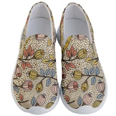 Seamless Pattern With Flower Bird Men s Lightweight Slip Ons by Pakemis