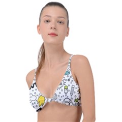 Set Cute Colorful Doodle Hand Drawing Knot Up Bikini Top by Pakemis