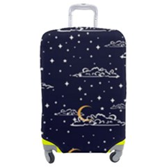 Hand Drawn Scratch Style Night Sky With Moon Cloud Space Among Stars Seamless Pattern Vector Design Luggage Cover (medium) by Pakemis