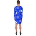 Blooming-seamless-pattern-blue-colors Asymmetric Cut-Out Shift Dress View2