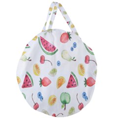 Fruit Summer Vitamin Watercolor Giant Round Zipper Tote by artworkshop