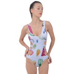 Fruit Summer Vitamin Watercolor Side Cut Out Swimsuit by artworkshop