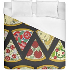 Vector-seamless-pattern-with-italian-pizza-top-view Duvet Cover (king Size) by Pakemis