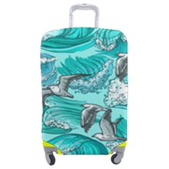 Sea-waves-seamless-pattern Luggage Cover (medium) by Pakemis