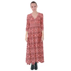 Pink-art-with-abstract-seamless-flaming-pattern Button Up Maxi Dress by Pakemis