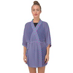 Pattern Half Sleeve Chiffon Kimono by gasi