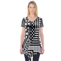 Black and white Short Sleeve Tunic  View1