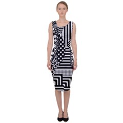 Black And White Sleeveless Pencil Dress by gasi