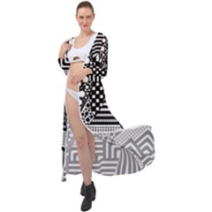 Black And White Maxi Chiffon Beach Wrap by gasi