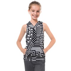 Black And White Kids  Sleeveless Hoodie by gasi