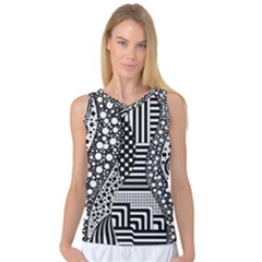 Black And White Women s Basketball Tank Top by gasi