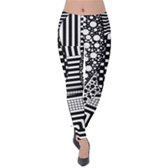 Black And White Velvet Leggings by gasi